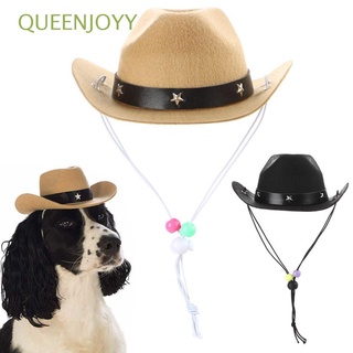 queenjoyy al aire libre perros gato gorras verano vaquero sombreros mascota perro sombrero foto prop accesorios para mascotas divertidos ajustables perros gatos headwear/multicolor
