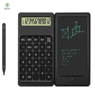 calculadora, con pantalla lcd de 12 dígitos y tableta de escritura de oficina de 6 pulgadas