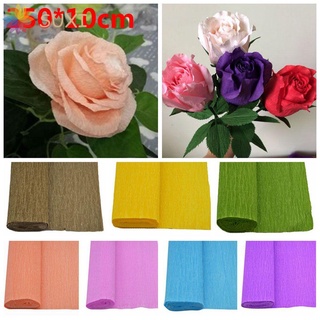 Suxi 250*10cm artesanía moda flor hacer embalaje regalos DIY artesanía Crepe papel Origami/Multicolor