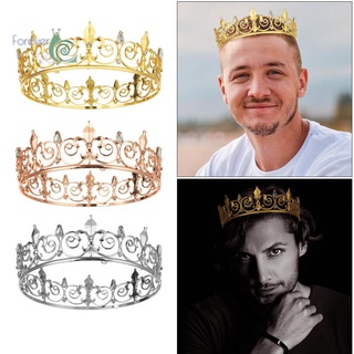 forever20 joyería de pelo headwear metal sombreros sombreros rey corona real oro regalo príncipe accesorios de pelo corona de los hombres/multicolor (1)