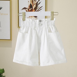 Spot niños pantalones cortos de las niñas pantalones cortos de verano blanco2021nuevo estilo suelto medio y grande de los niños Jeans chica tipo delgado pantalones de verano (1)