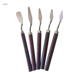 ANGE Wood Palette Knife Painting Tools, Stainless Steel Oil Painting Mixing Scraper, Painting Knife Set, Paint Oil Painting Accessories Art Artist Oil Painting Spatula Mixing Spatula