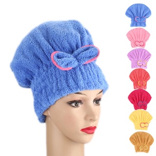microfibra secado rápido de cabello baño spa bowknot envoltura toalla sombrero gorra para baño accesorios de baño