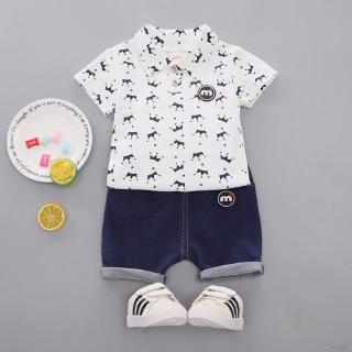My Baby camiseta de verano con estampado de corona de manga corta para bebé/niños/Tops+Denim corto (2)