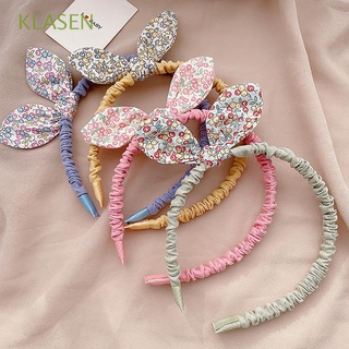 KLASEN Cute Bowknot Headband Retro Hair Accessories Flowers Printed Hairband Cloth Rabbit Ears Lovely Girls Kids Hair Hoops/Multicolor