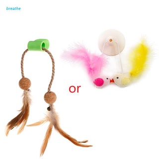 brea New Arrival Cat Teaser Feather Ball Catnip Suction Cup Sucker Pet Kitten Toys Interactive Play Funny Window Pendant