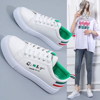 Nuevo diseño Casual de las mujeres de la moda pequeño blanco zapatos deportivos planos estudiante zapatillas