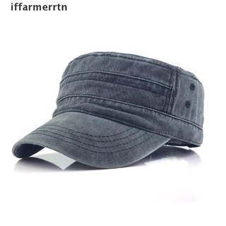 [iffarmerrtn] gorra militar 100% algodón plano sombrero cadete patrulla militar gorra al aire libre [iffarmerrtn] (1)
