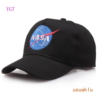 YGT gorra de béisbol NASA de color sólido con bordado de letras para hombres y mujeres