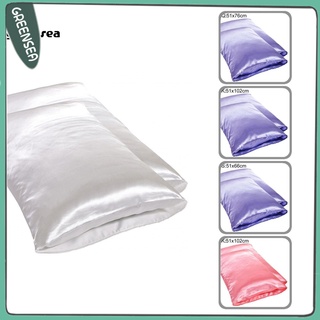 Grs_ 2 fundas de almohada Simple de Color sólido estándar para dormitorio King Queen