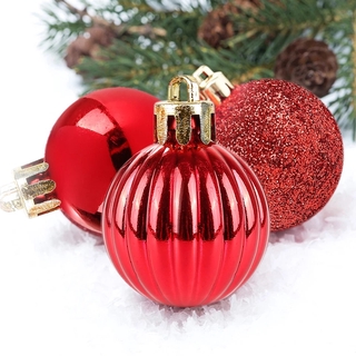 24 unids/Set 3 cm árbol de navidad bolas de purpurina decoraciones/mas fiesta colgante bola de plástico adornos/hogar año nuevo boda fiesta (4)