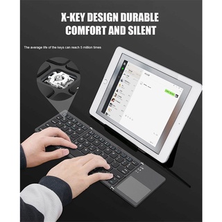 mini teclado plegable ruso/español/árabe b033, teclado compatible con bluetooth inalámbrico con panel táctil para windows, android, ios zorbt