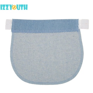 Maternidad Embarazo Ajustable Cinturón Elástico Pantalones Extender Botón (Azul Claro