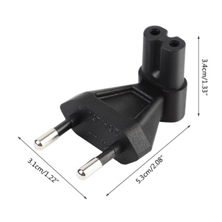 EU 2-Pin Power Cable Plug To IEC C7 Socket Plug Adapter Converter Right Angle