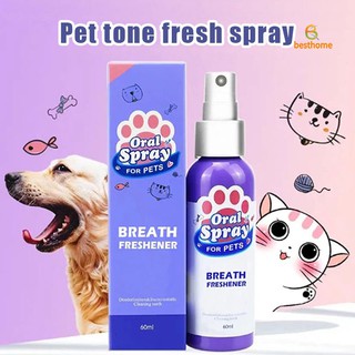 bh pet spray perro cuidado oral mal aliento limpieza de dientes ambientador removedor de placa (1)