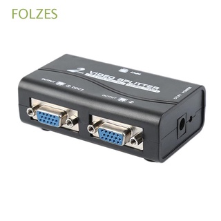 FOLZES Divisor VGA Portátil Con cable USB De Vídeo Adaptador De 2 Puertos 1 PC A 2 Monitor 1 Duplicador De Pantalla Dividida/Multicolor