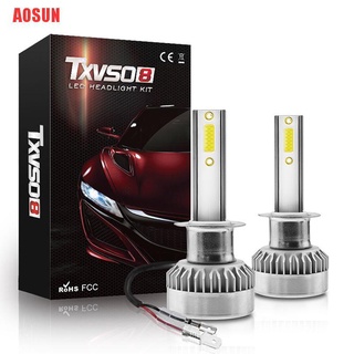 AOSUN 1 par TXVSO8 H7 COB bombillas LED para faros delanteros 110W 20000LM luces blancas de haz alto bajo
