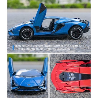 1:32 Lamborghinis Sian FKP37 coche de aleación modelo de coche deportivo Diecast Sound Super Racing Lifting Tail Hot Car Wheel para niños regalos (9)