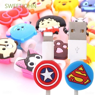 Sweetjohn - Protector de Cable USB de dibujos animados, diseño de Anime, organizador de Cable, accesorios de teléfono, Protector para IPhone, Cable de datos, cargador de Cable de Cable de auriculares