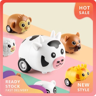 Yx-mo 3 piezas de dibujos animados lindo Animal modelado fricción Mini tire hacia atrás niño niños coche juguete