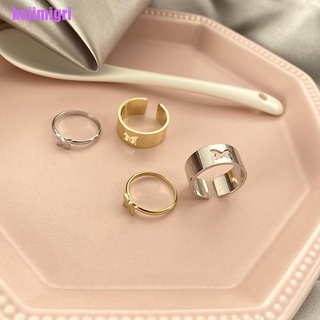 [kejimigri] 1 x anillos de mariposa Vintage para mujeres hombres amante pareja anillo conjunto abierto brazalete joyería