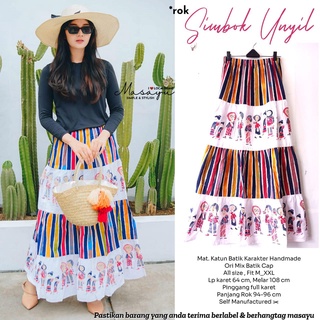 (Premium) Batik falda Unyil Symbok hecho a mano Salur oficina fondos señoras Casual Formal suave algodón Material presente Kece motivo hermoso personajes