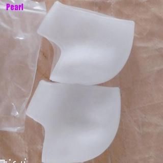 [Pearl] 1 par de calcetines Anti-Cracking Protector de talón cubierta de silicona dedo del pie calcetines cuidado de la piel (8)