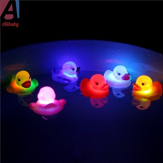 6 unids/set lindo led intermitente luz flotante pato bañera ducha juguete de goma para niños