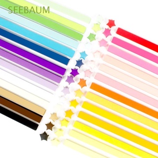 SEEBAUM Household Decoration Star Origami Hand Fold Art Crafts Origami Paper Gift Lucky Star Quilling Colorful Simple Pattern Sided Paper Strip