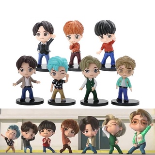 7pcs kpop bts tinytan figura dinamita bangtan boys grupos mini figura colección juguete ejército regalo