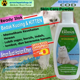 Exodus gato y gatito polvo 100 GR cuidado de la piel aromático fragancia fresca