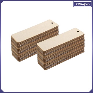20pcs madera en blanco marcapáginas a granel espacios en blanco etiquetas de madera sin terminar rectángulo colgante etiqueta con agujeros diy proyecto etiquetas de regalo 4.7x1.3 (6)