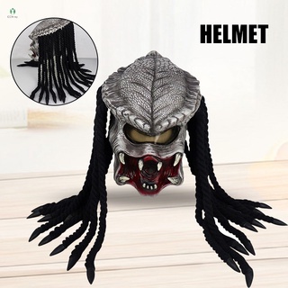 Predator casco de motocicleta de látex cara completa Headwear Halloween Cosplay disfraz Prop