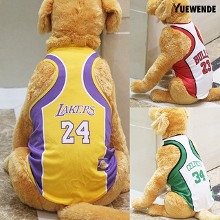 YW Pet verano malla carta chaleco baloncesto camiseta ropa deportiva ropa de perro