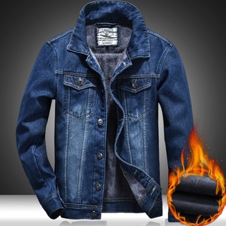 Otoño e invierno nuevos hombres jeans chaqueta gruesa caliente para hombre abrigo más terciopelo Denim chaqueta salvaje juvenil Outwear más el tamaño 5XL