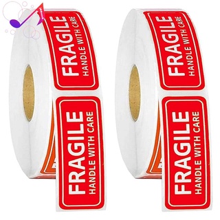 2 rollos de 1 pulgada x 3 pulgadas etiquetas frágil etiqueta engomada roja frágil advertencia etiqueta etiqueta frágil etiqueta para embalaje