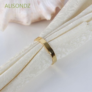 Alisondz - anillos de servilleta de Color dorado para servilletas de comedor, restaurante, boda, accesorios, banquetes, 4/6 unidades, hebillas para servilletas de Hotel