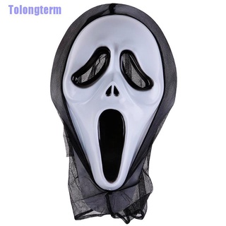 Tolongterm> Scary Scream Ghost mascarilla de lujo sangrienta vestido de terror disfraz de fiesta de Halloween