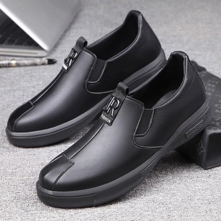 Oferta especial zapatos de cuero masculino juventud tendencia salvaje temporada Casual zapatos de cuero masculino británico cabeza redonda negro zapatos masculinos