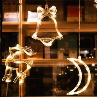 yoyohup luces de navidad decoración de ventana led ventosa de navidad guirnalda decoración del hogar lámparas co