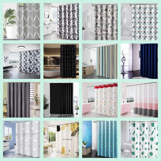 Cortina de ducha de poliéster gruesa, color blanco, gris, azul, impermeable, para baño, cortina de ducha, cortina de ducha (con 12 ganchos)