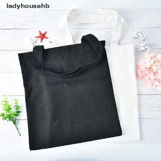 ladyhousehb portátil estilo simple blanco/negro compras algodón bolsa de lona bolso para mujer venta caliente