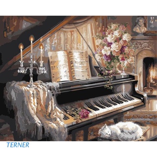 Tern DIY Paint By Numbers Kit Piano Digital Oil Painting Canvas Wall Art Home Decor