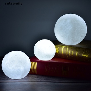 ratswaiiy 1pc luna lámpara 3d luz lámpara luna dormitorio estantería luz de noche regalos creativos co