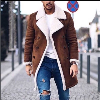 Lgq abrigo De lana cálido Para hombre invierno con botón (1)