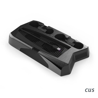 cus. soporte cargador con ventilador de refrigeración compatible con ps5, consola de juegos estación de carga 3 concentradores usb y soporte de almacenamiento de discos