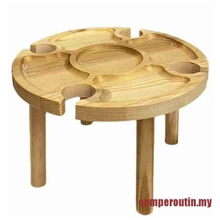 OPT - mesa plegable de madera para acampar al aire libre, con soporte de cristal (3)