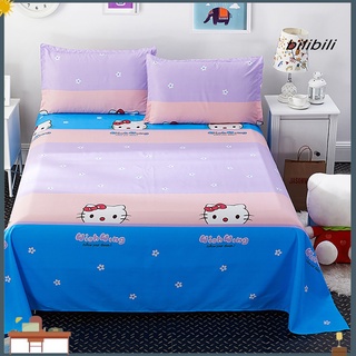 Bilibili 3Pcs conejo Floral impreso sábana de cama fundas de almohada hogar dormitorio juego de ropa de cama