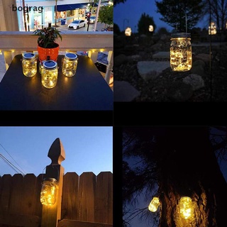 [bograg] juego de luces con tapa de tarro de mason con energía solar, 20 led, cadena de luces, decoración de jardín, 579co