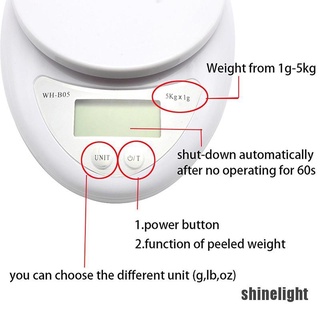 [Shinelight] báscula Digital de cocina de alimentos pesan en libras gramos Tael onzas (6)